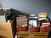 My organizational style is piles, so the best way for me to combat that is with baskets. These three matching file baskets work 